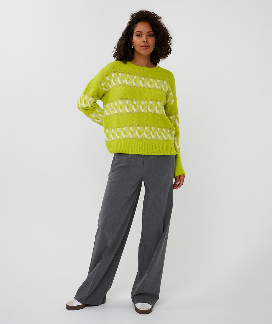 Esqualo City Lime Knit Sweater