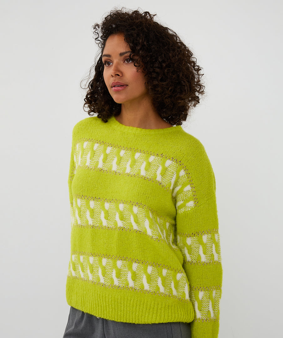 Esqualo City Lime Knit Sweater