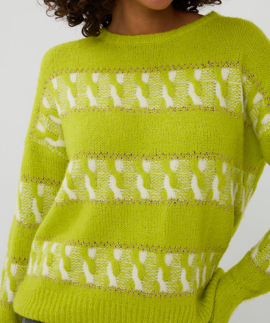 Esqualo City Lime Knit Sweater