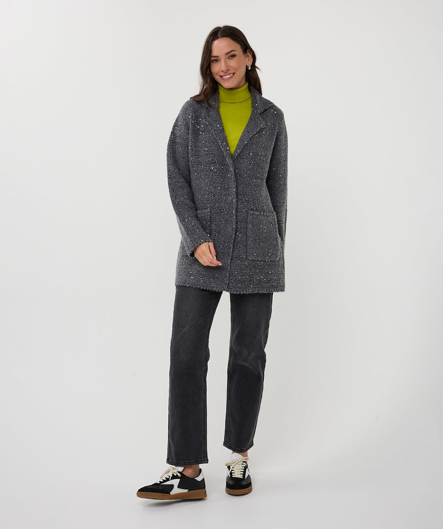 Esqualo Melange Grey Cardigan