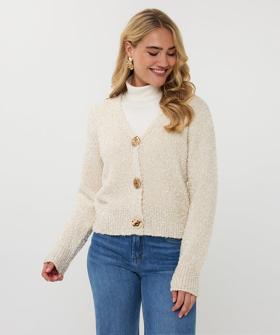 Esqualo Cardigan With Golden Button Detail