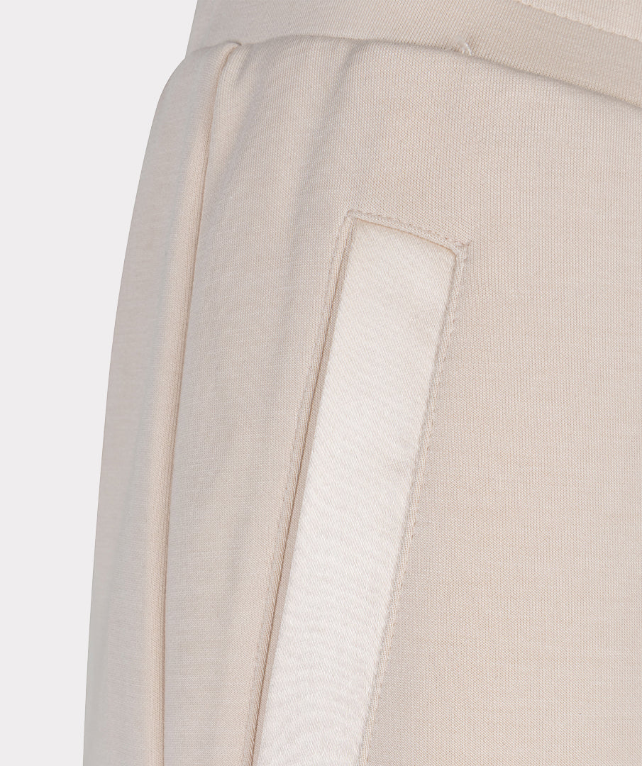 Esqualo Wide Leg Cream Self-Tie Modal Trousers