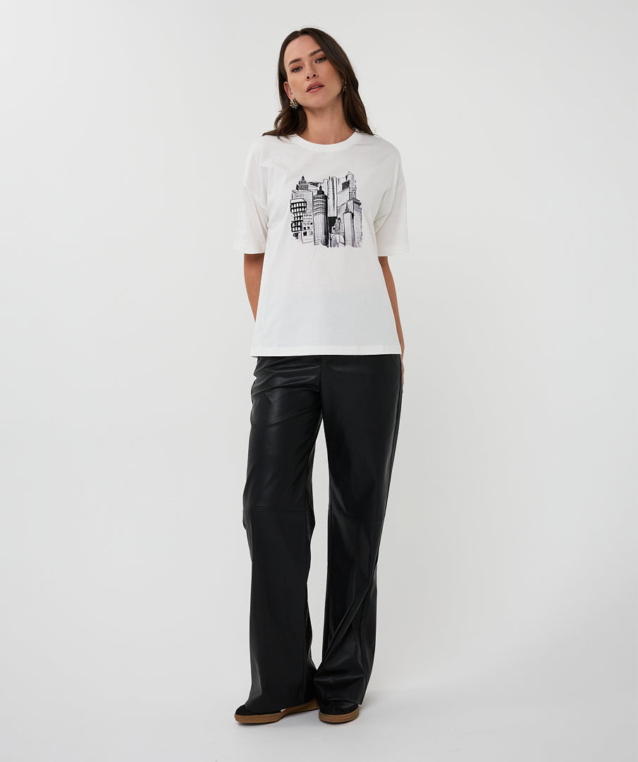 Esqualo City Skyline White Tee