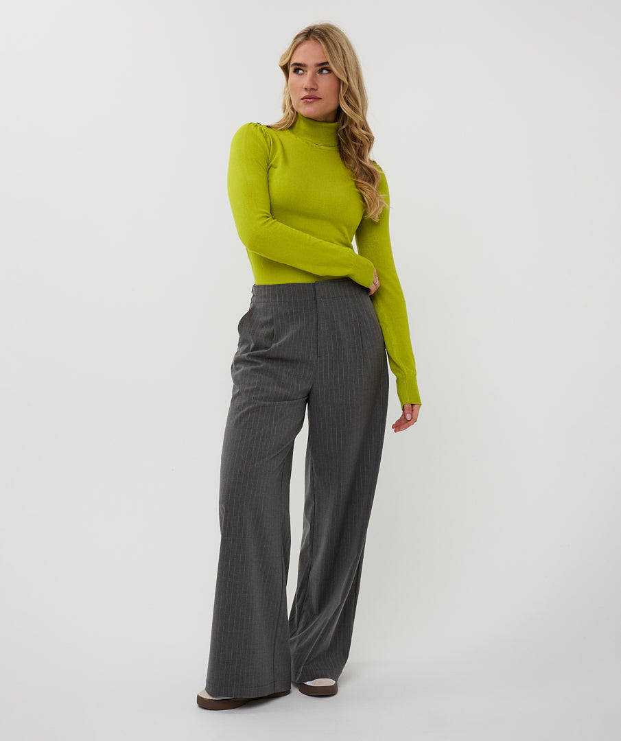 Esqualo City Lime Sweater With Button Shoulder Detail