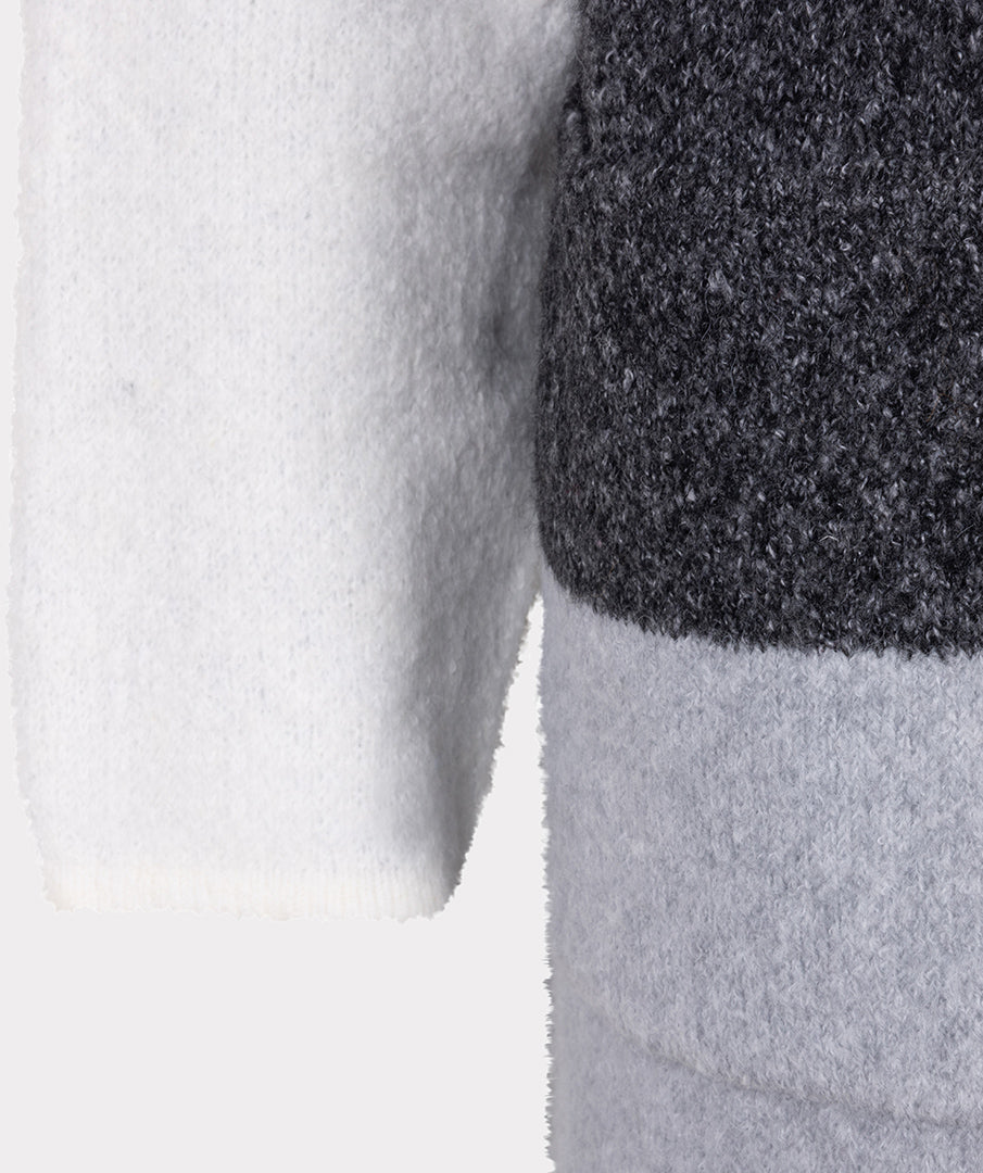 Esqualo Grey Colour Block Long Cardigan