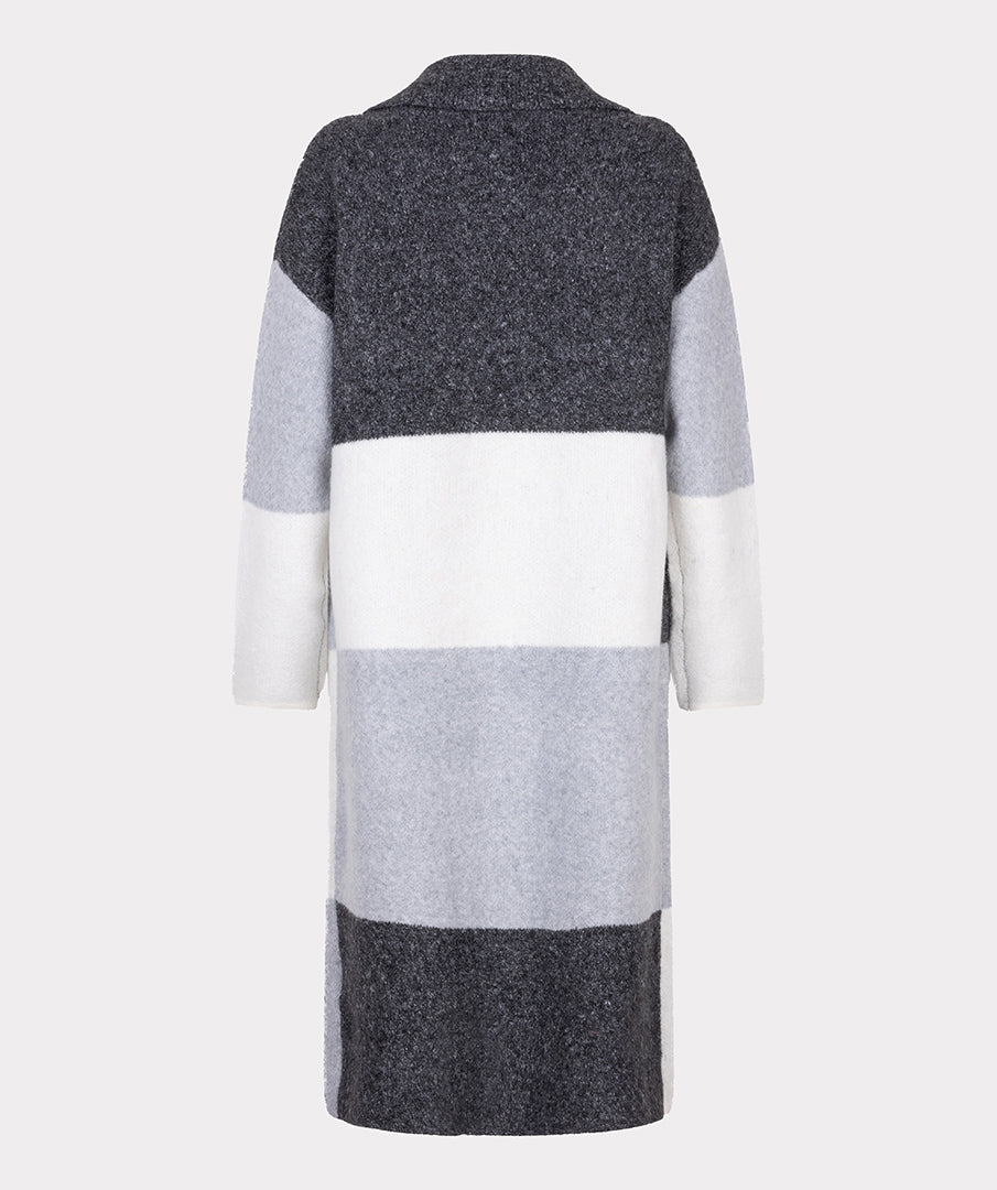 Esqualo Grey Colour Block Long Cardigan