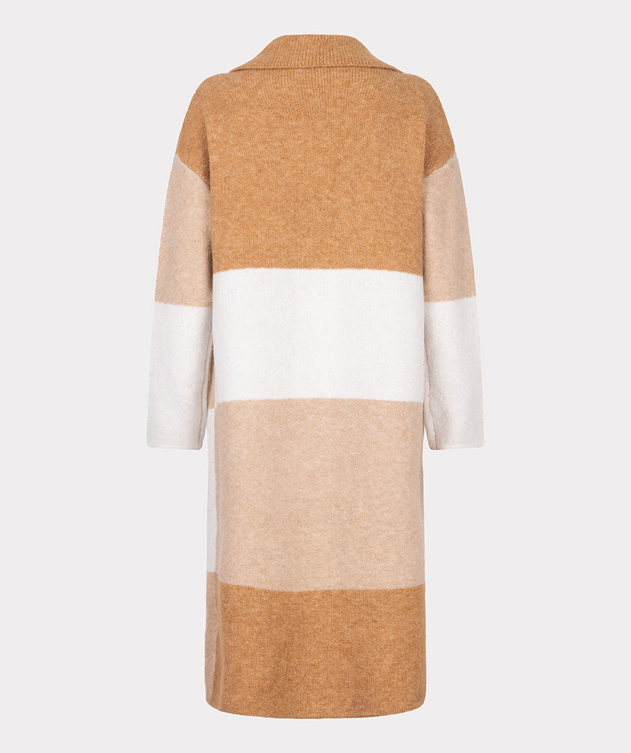 Esqualo Sand Colour Block Long Cardigan