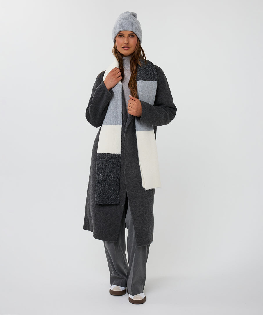 Esqualo Grey Colour Block Scarf