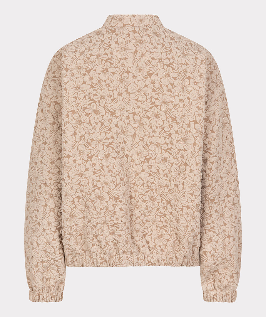 Esqualo Sand Floral Gem Embellished Bomber Jacket