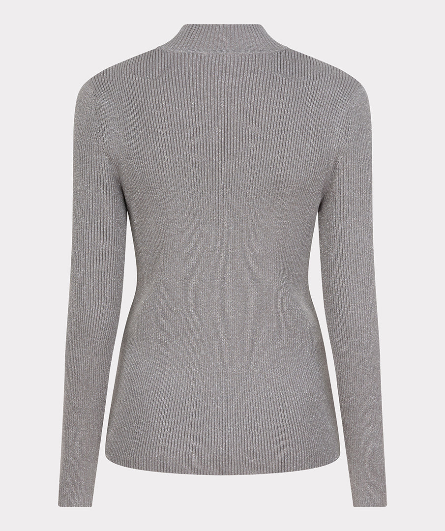 Esqualo Ribbed Lurex Mock neck Top
