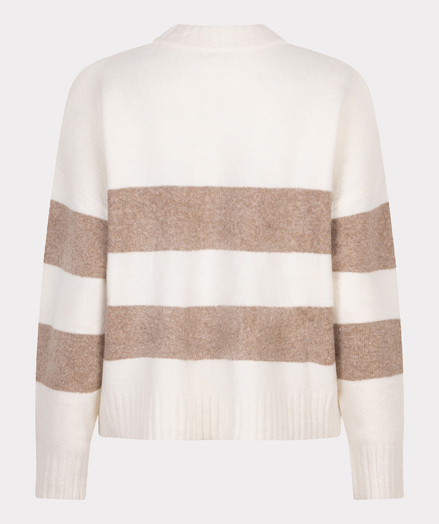 Esqualo Off-White And Tan Colorblock Sweater