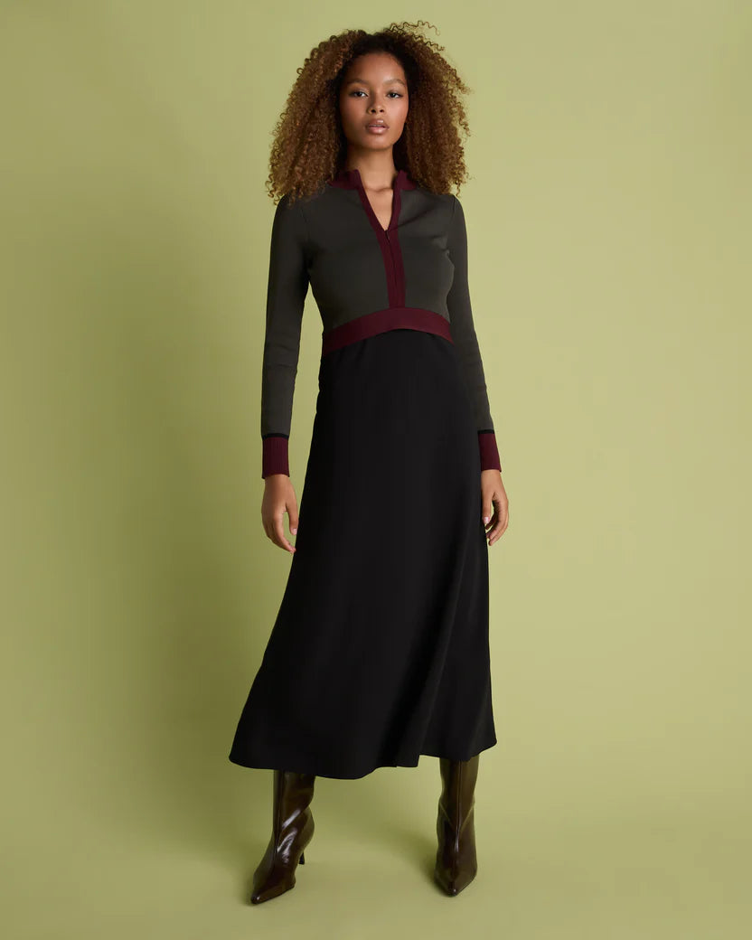 Florere Colourblock Knit &amp; Woven Dress