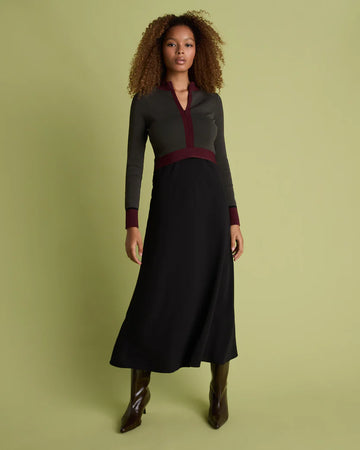 Florere Colourblock Knit & Woven Dress
