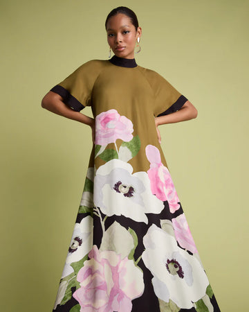 Florere Peony High Neck Maxi Dress
