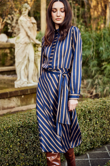 FlyGirl Blue/Moro Stripe Dress