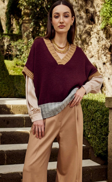 FlyGirl Donna Bordeaux Sweater