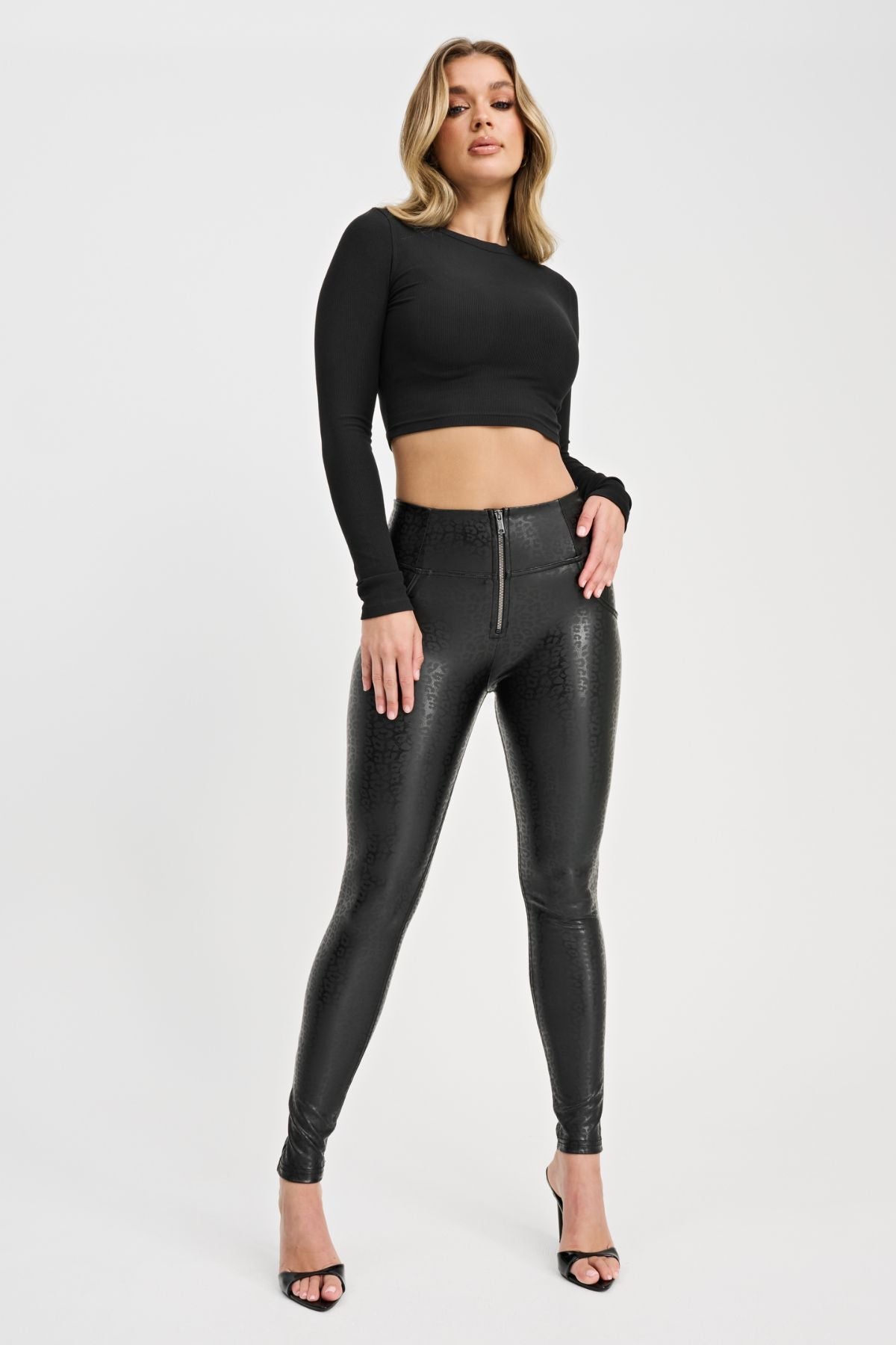 Freddy Jeans Black Animal Print Faux Leather