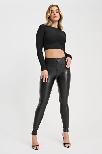 Freddy Jeans Black Animal Print Faux Leather