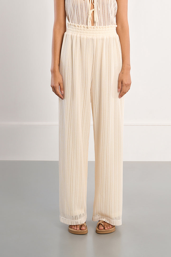 Lili Sidonio Ecru Wide Leg Pant