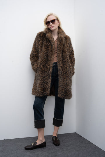 GoaGoa Animal Print Faux Fur Jacket
