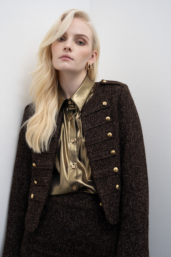 GoaGoa Tweed Brown Army Jacket