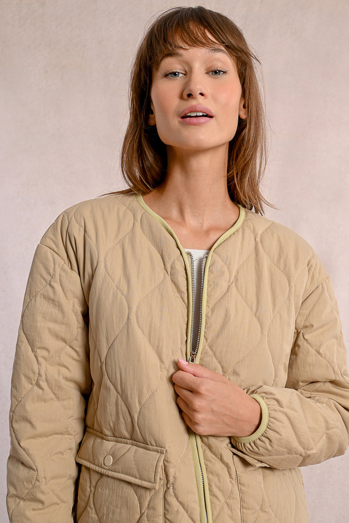 Molly Bracken Lightly Padded Beige Jacket
