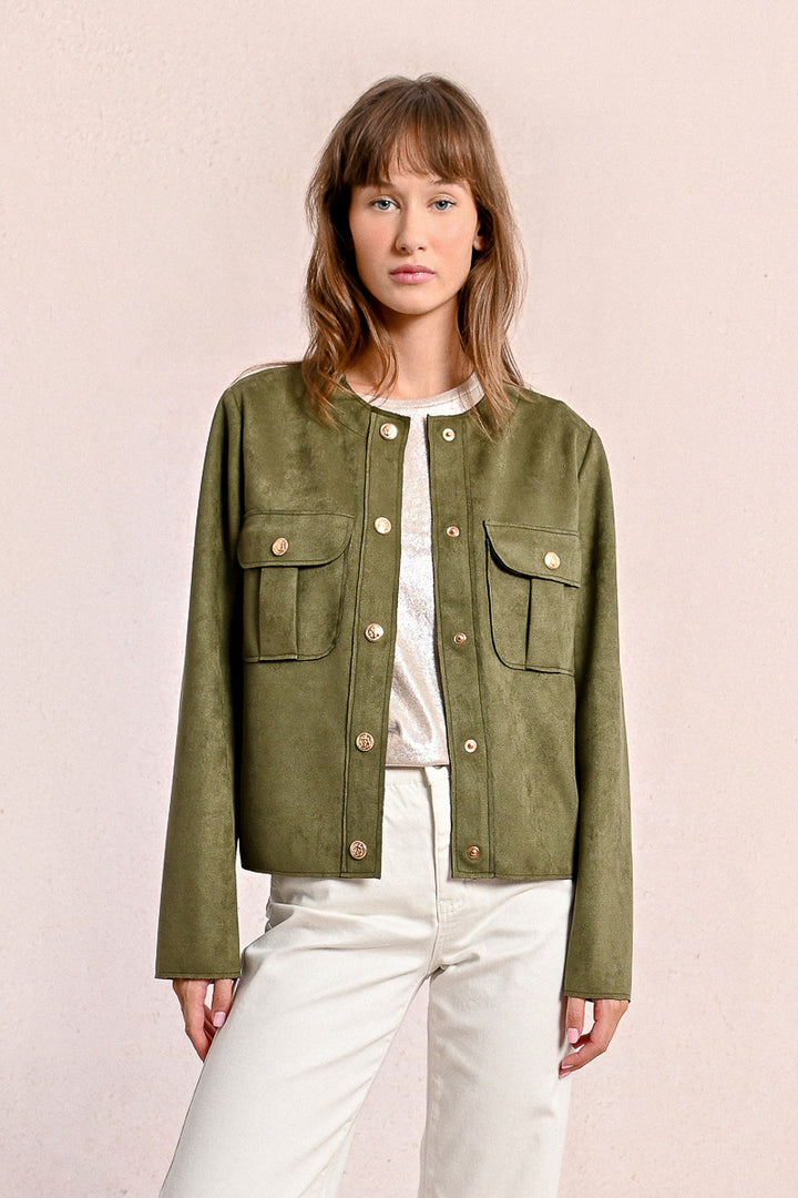 Molly Bracken Military Like Khaki Jacket