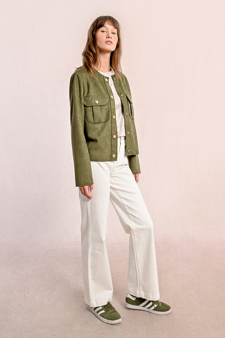 Molly Bracken Military Like Khaki Jacket