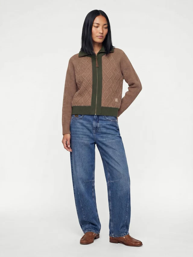 HEYANNO Brown Melange Roll Melange Knit