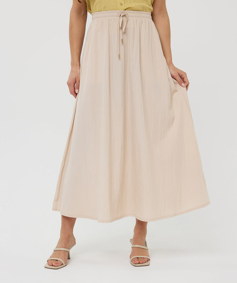 Esqualo Light Sand Drawstring Skirt