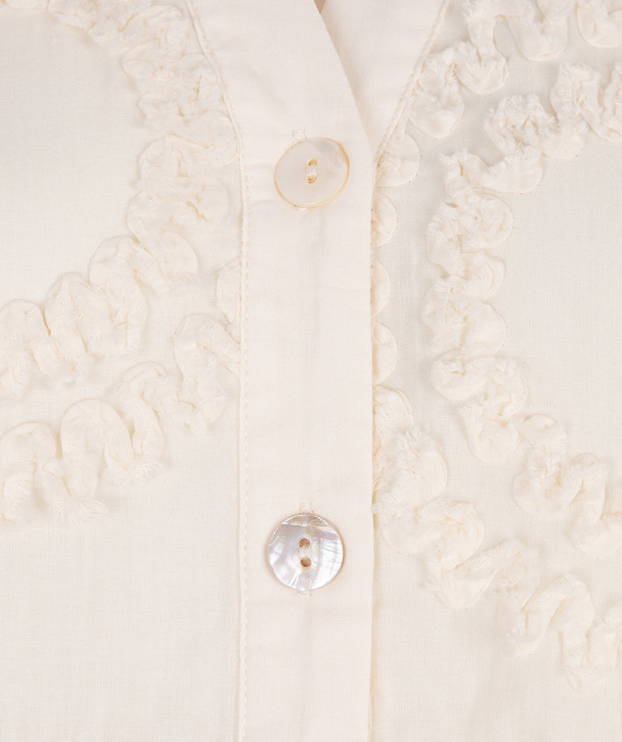 Esqualo Light Sand Dress With Flower Embroidery