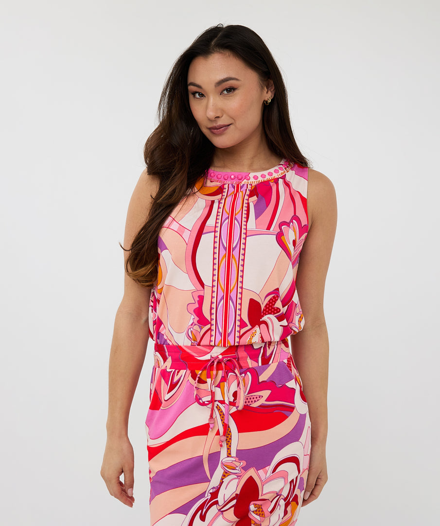 Esqualo Multicoloured Disco Hit Beaded Top