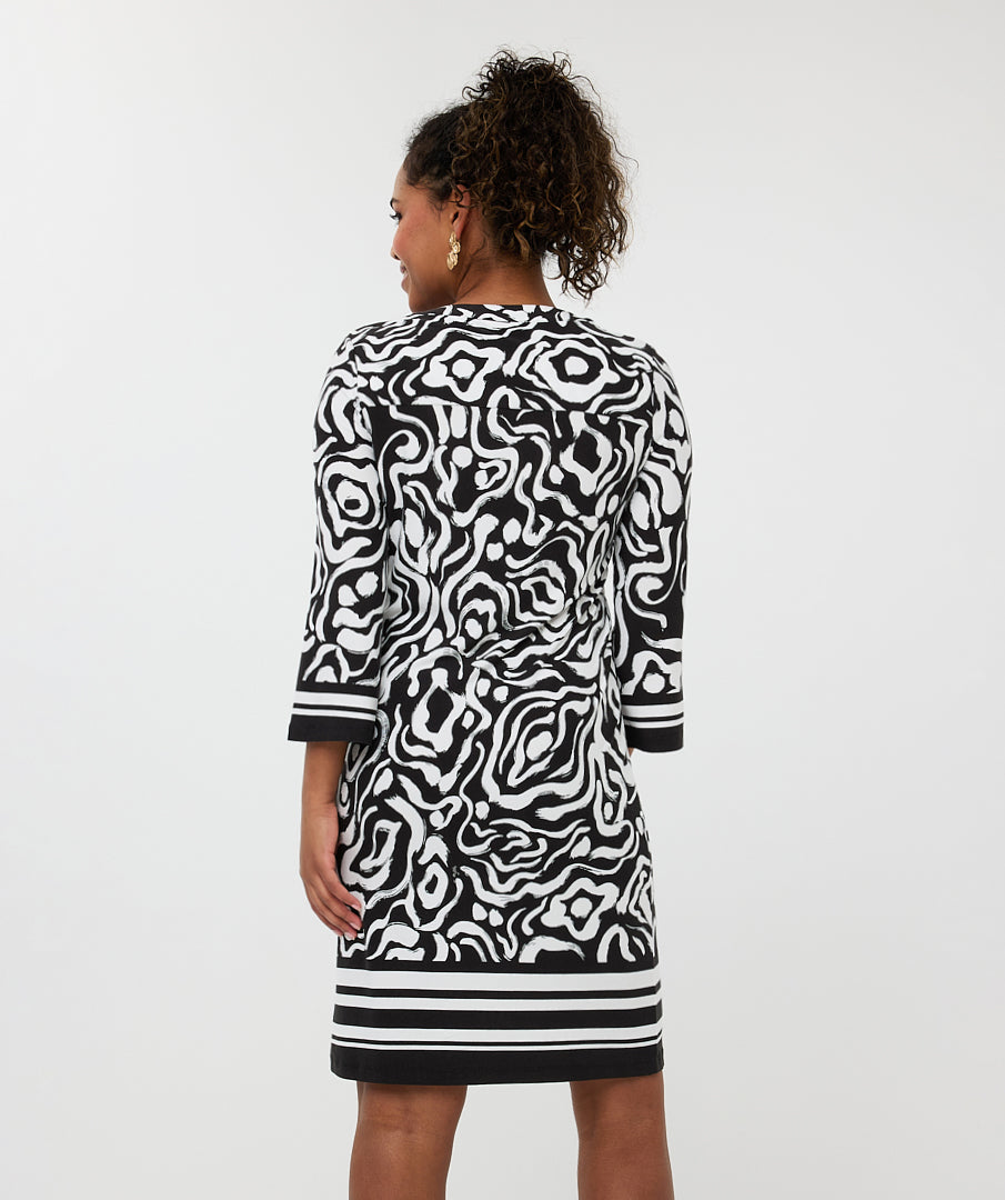 Esqualo Monochrome Disco Beaded Dress