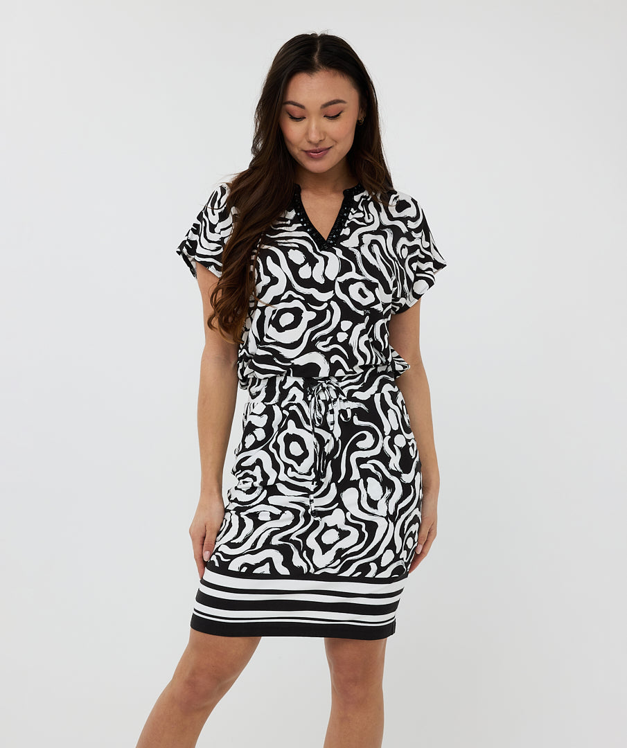 Esqualo Monochrome Disco Hit Beaded Top