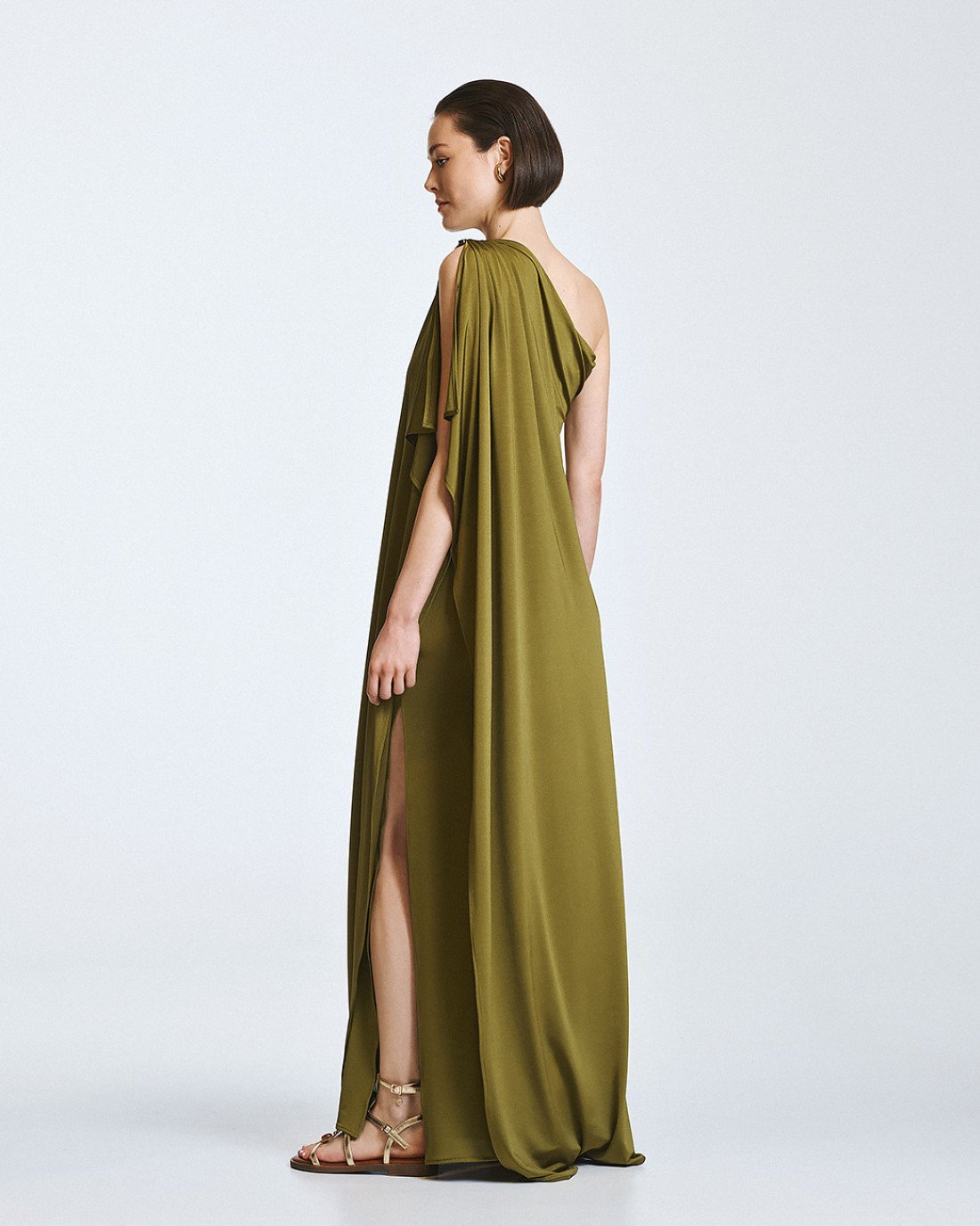 Access Fashion Olive One Shoulder Dress