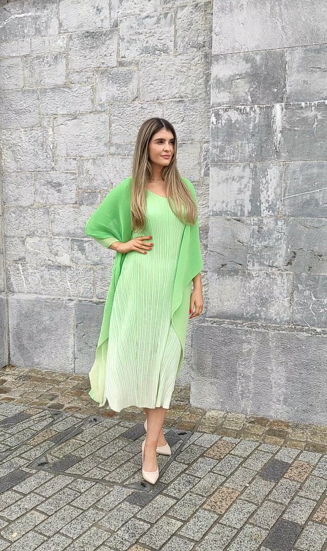 Alquema Estrella Dress &amp; Collare Coat - Jade To Wheat