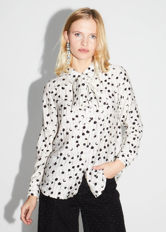 IMPREVU Grey Dot Shirt