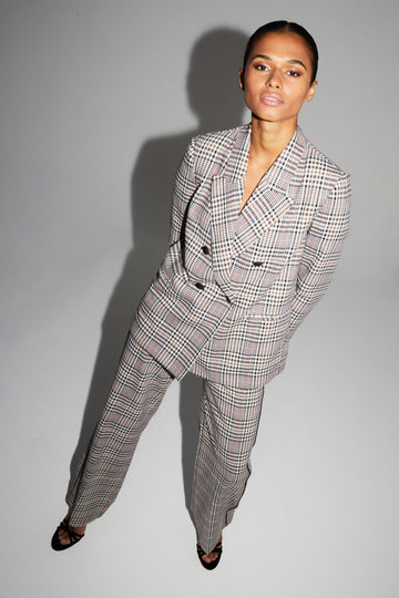 IMPREVU Lucky Star Red Houndstooth Blazer