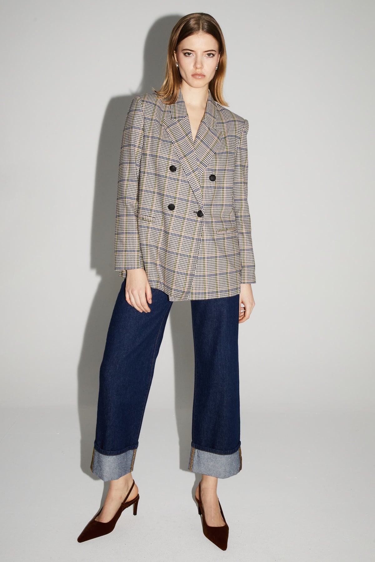 IMPREVU Mulit/Blue Blazer Pied De Poule Blue Lucky Star