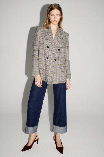 IMPREVU Mulit/Blue Blazer Pied De Poule Blue Lucky Star