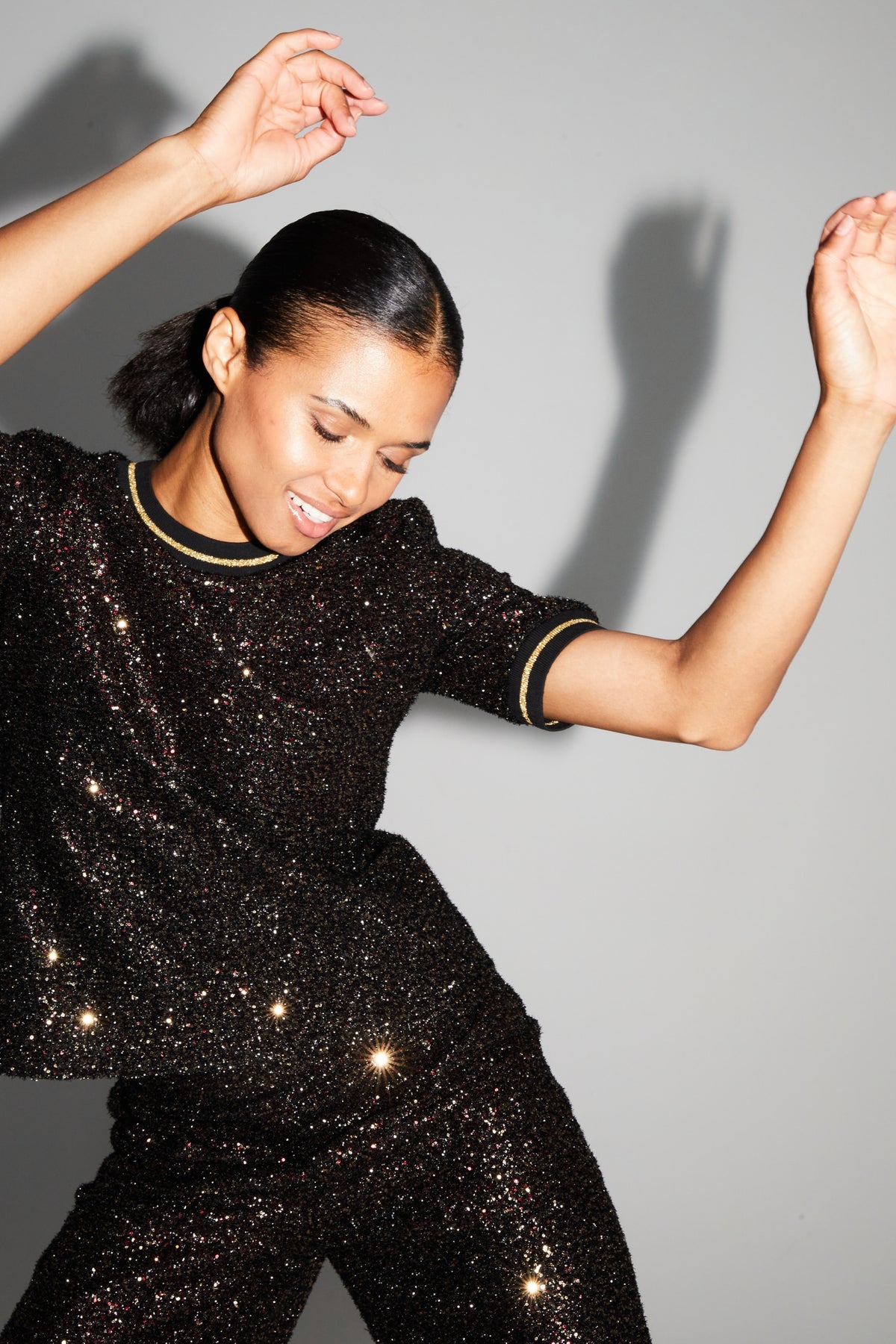 IMPREVU Multi Bordeaux Sparkle Top