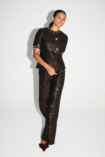 IMPREVU Multi Bordeaux Sparkle Trousers