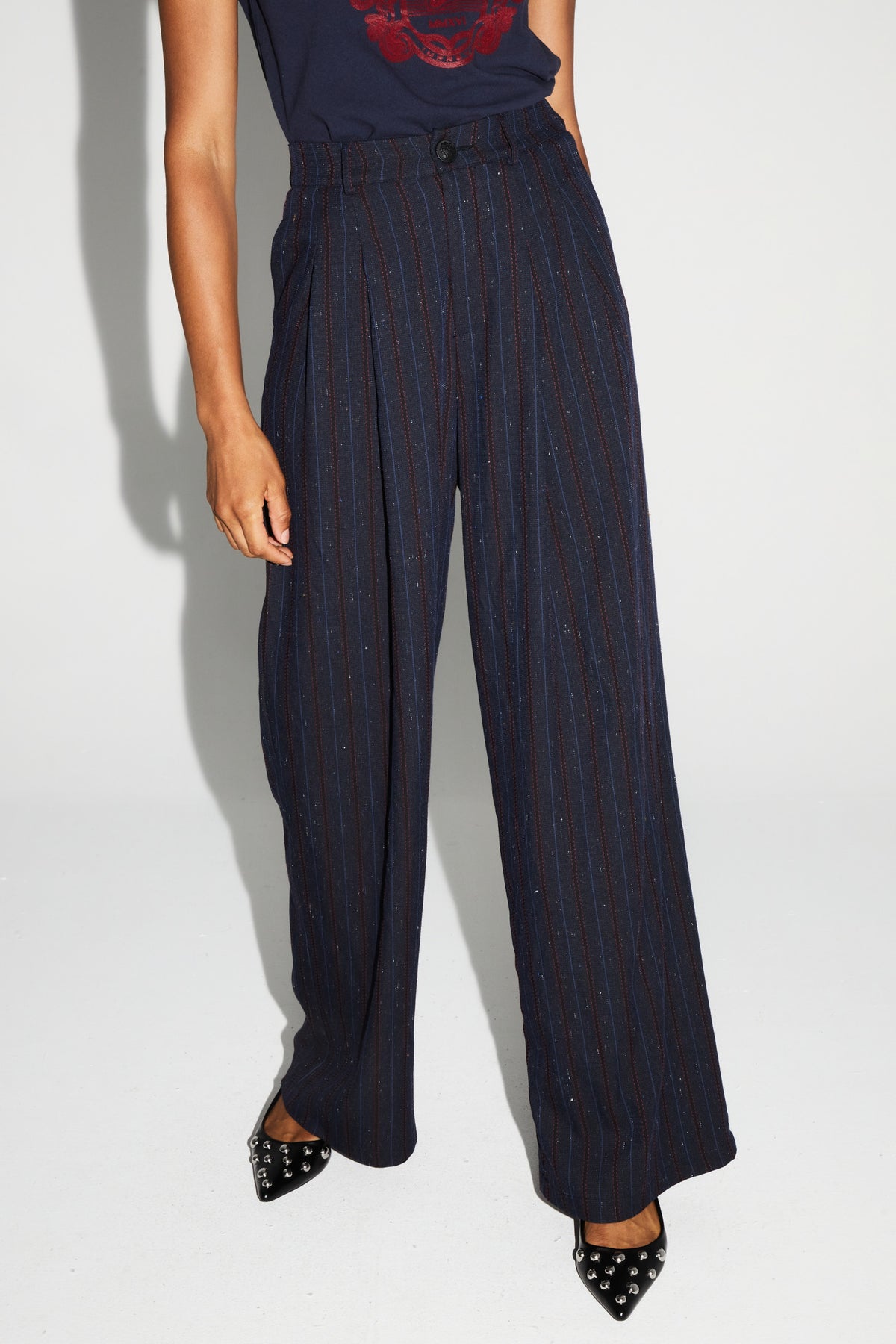 IMPREVU Pin Stripe Bordeaux Pants