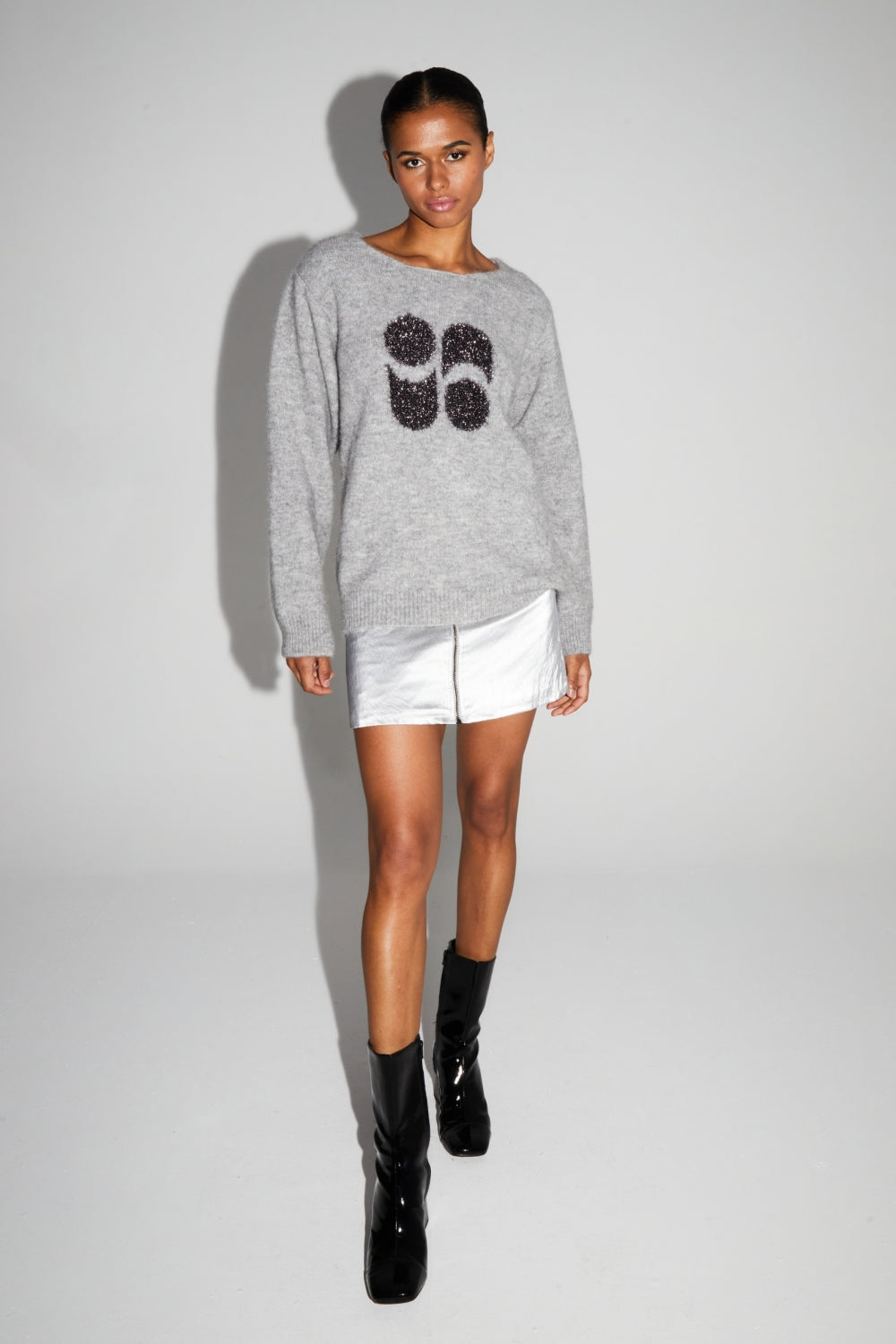 IMPREVU Pixie Maille Lurex Grey Knitwear