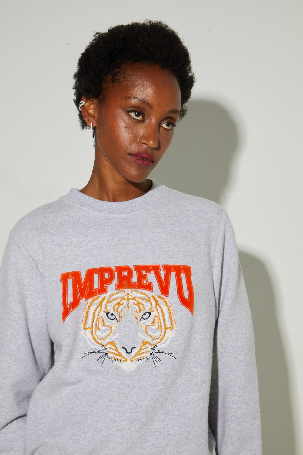 Imprevu Eddie Gris Chine Orange Tiger Sweatshirt