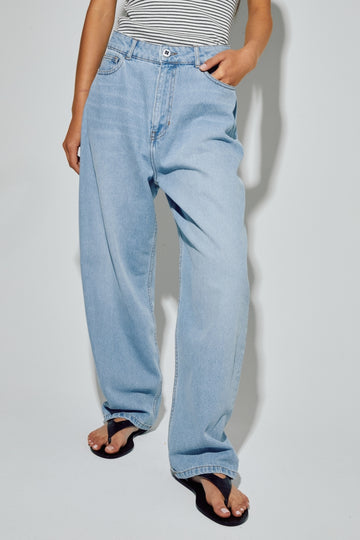 Imprevu Light Blue Roxy Baloon Fit Trouser