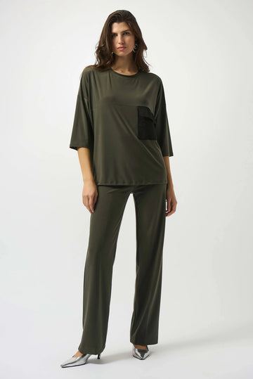 Joseph Ribkoff Avocado Classic Wide-Leg Pant