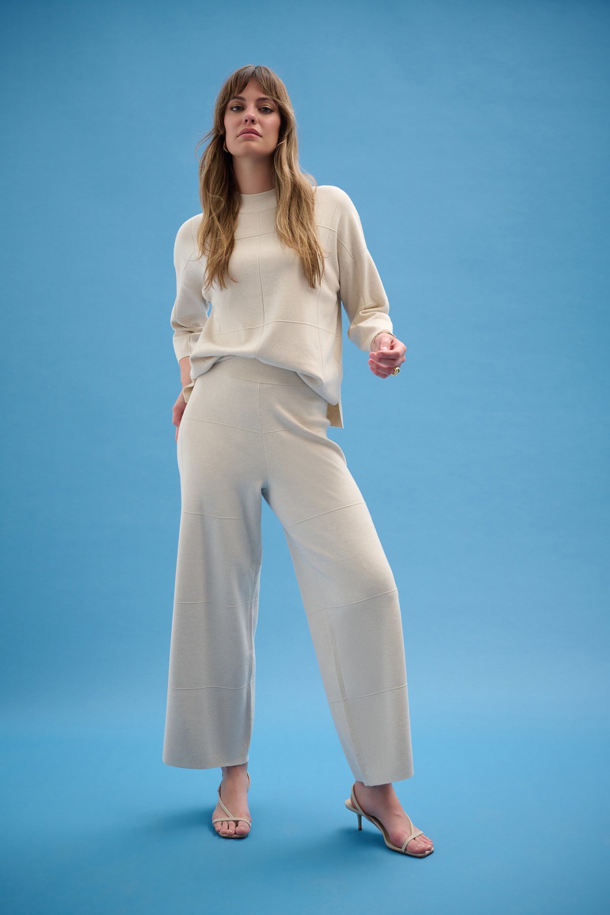 Joseph Ribkoff Birch Melange Brushed Viscose Culotte Pants