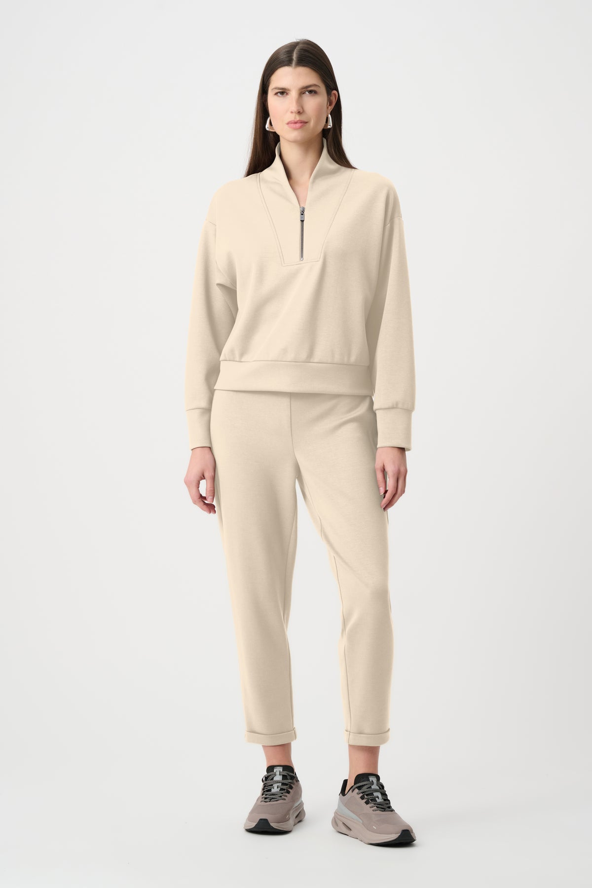 Joseph Ribkoff Birch Scuba Jersey Pull-On Jogger Pants With Drawstring Waist
