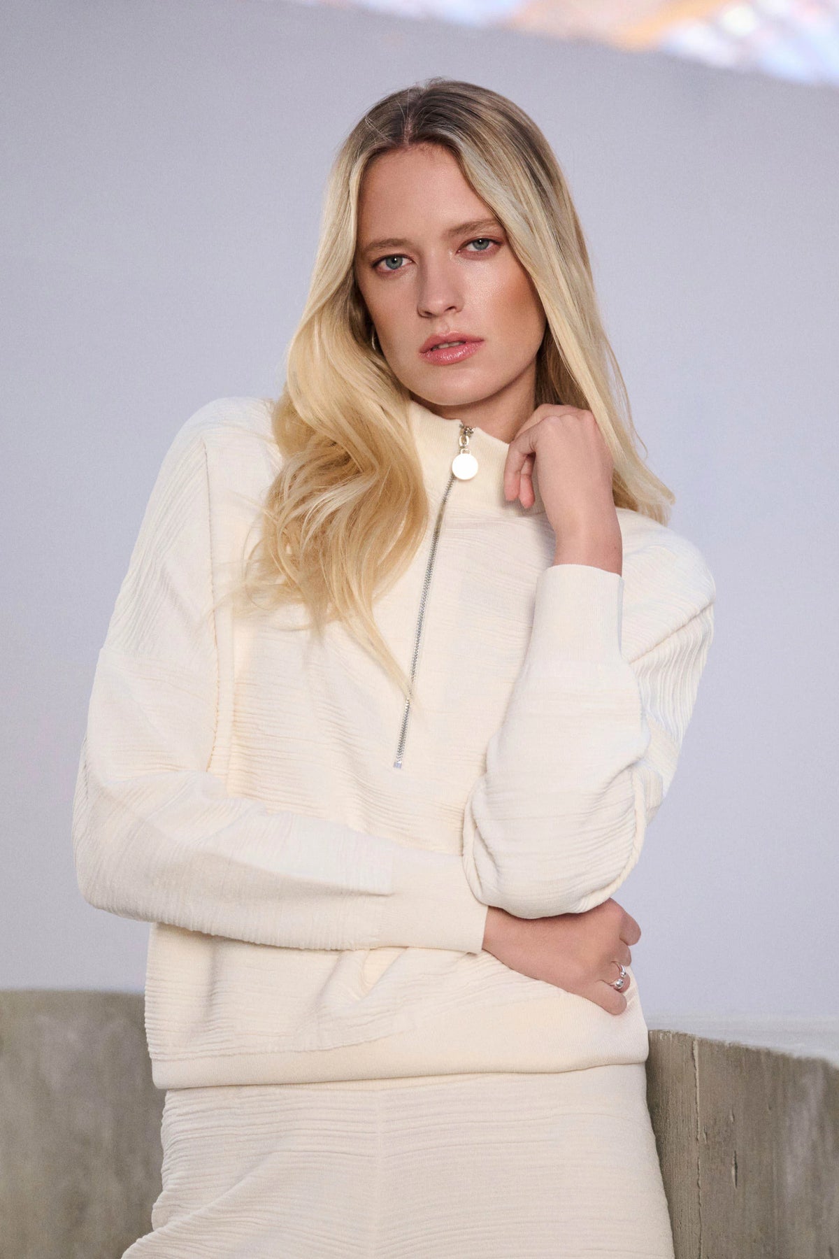 Joseph Ribkoff Birch Sweater Knit Mock-Neck Cocoon Sweater